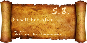 Sarudi Bertalan névjegykártya